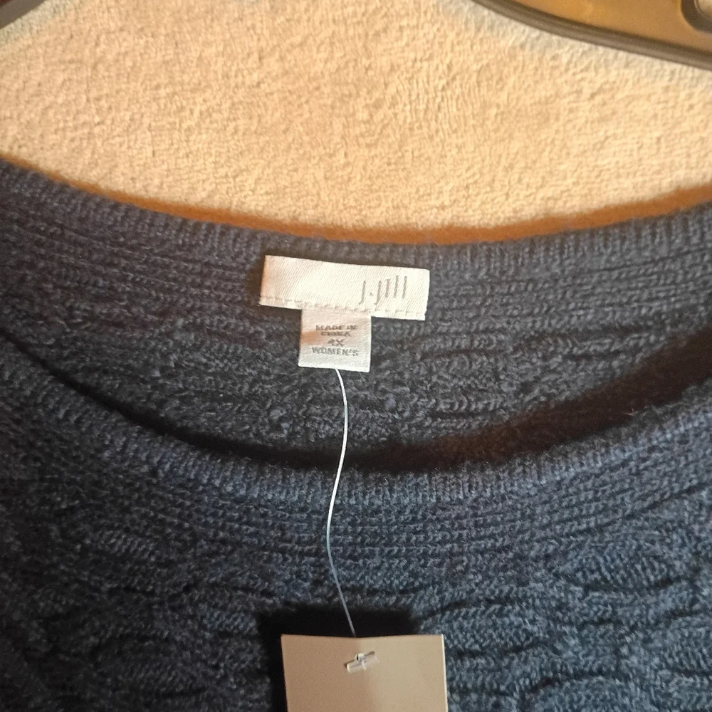 J. Jill Textured Knit Navy Blue Dolman Sweater Women’s Size 4x - Picture 2 of 7